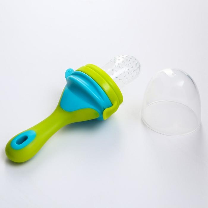 Ниблер для прикорма, с силиконовой сеточкой, цвет голубой/лайм Ниблер для прикорма, с силиконовой сеточкой, цвет голубой/лайм