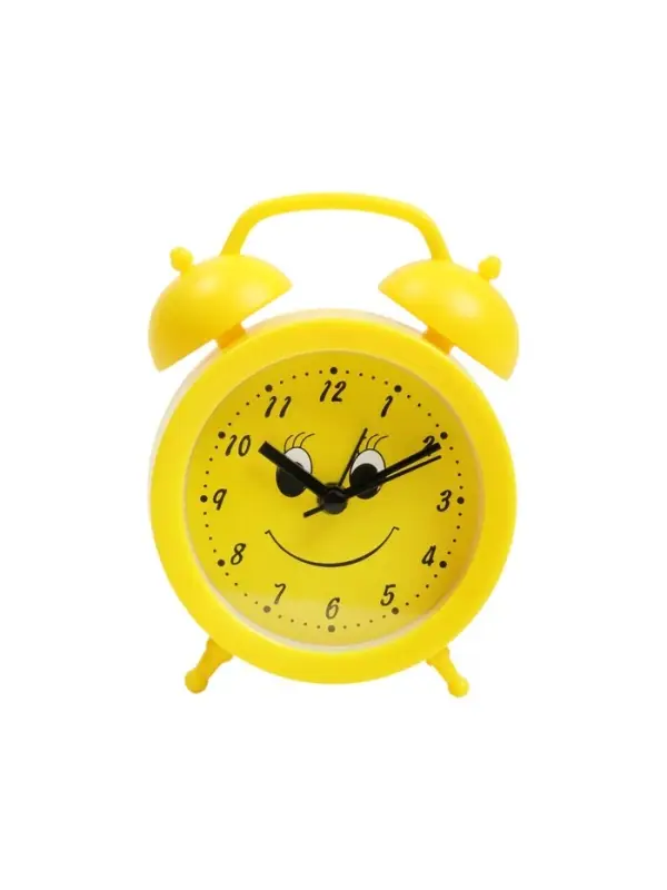 Часы - будильник настольные &laquo;Смайл&raquo;, дискретный ход, 9&times;12 см, 1хАА, жёлтые