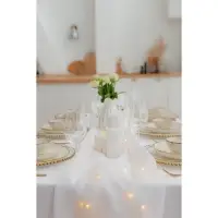 Тарелка Доляна Organic Gold, d=27.5 см, фарфор, белая