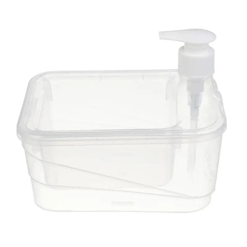 Дозатор для моющего средства, тм VETTA, отсек для губки, губка в компл., 500 мл, 17х13х14см, пластик