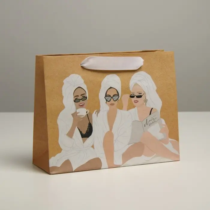 Пакет подарочный крафтовый, упаковка, «Люби себя», 22 х 17.5 х 8 см Пакет подарочный крафтовый, упаковка, «Люби себя», 22 х 17.5 х 8 см