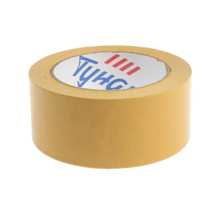 Лента двусторонняя ТУНДРА, клейкая, полипропиленовая, белая основа, 90 мкм, 48 мм &times; 25 м