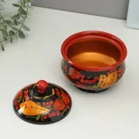 Сахарница дерево хохлома &laquo;Большая&raquo;, 15&times;10 см