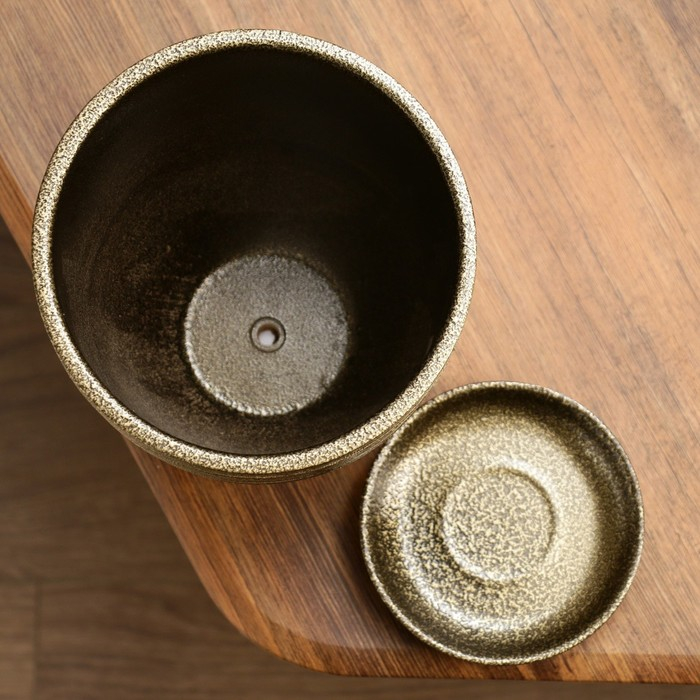 Горшок цветочный  Горшок цветочный "Золото" с поддоном, 2,4л