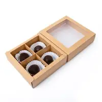 Коробка для 4 конфеты, 12.5×12.5×3.5 см