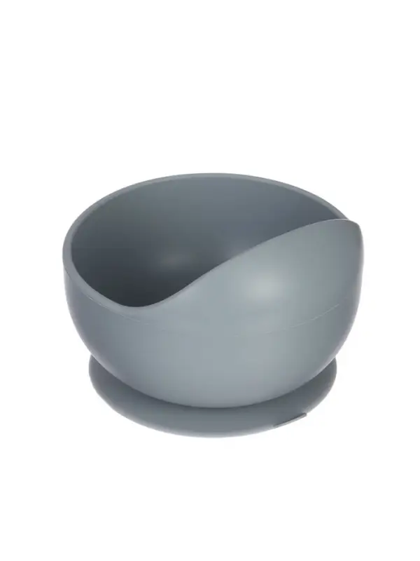 Детская силиконовая тарелка, со слонёнком, цвет серый