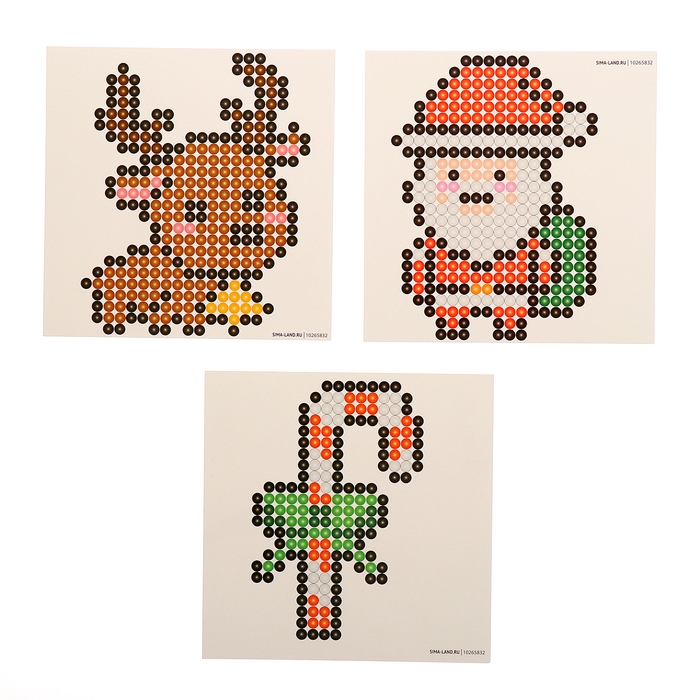 Аквамозаика «Дед Мороз: Оленёнок и конфетка», 3 фигурки, 903 шарика Аквамозаика «Дед Мороз: Оленёнок и конфетка», 3 фигурки, 903 шарика