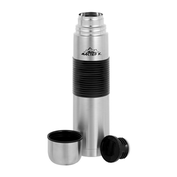 Термос, серия: Гильза, Термос, серия: Гильза, "Мастер К", 1 л, с кружкой, сохраняет тепло 24 ч