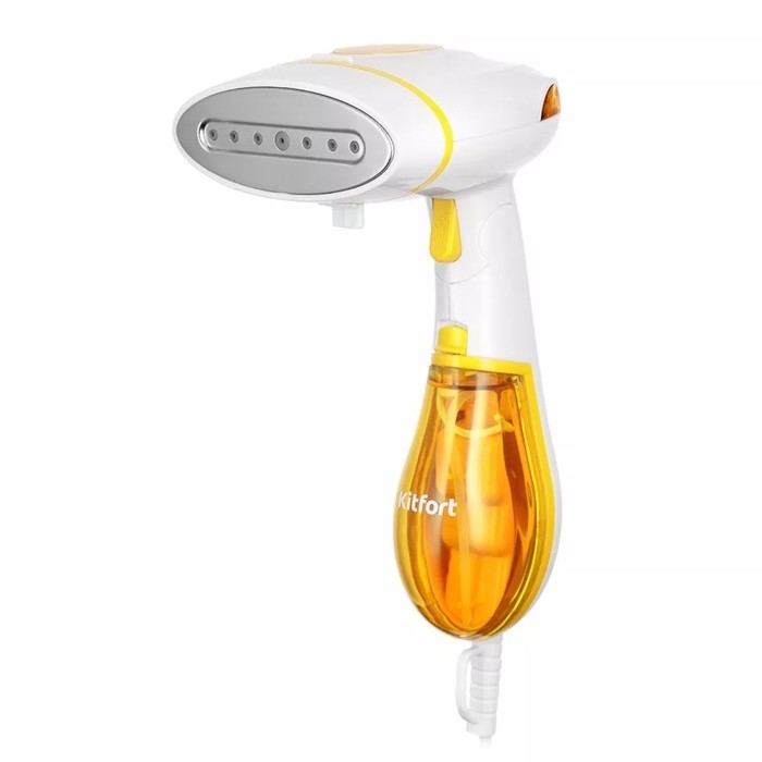 Отпариватель Kitfort КТ-9191-1, ручной, 1300 Вт, 140 мл, 22 г/мин, бело-жёлтый Отпариватель Kitfort КТ-9191-1, ручной, 1300 Вт, 140 мл, 22 г/мин, бело-жёлтый