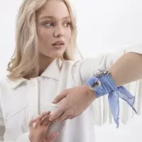 Зажим для платка &laquo;Жемчужный круг&raquo;, белый в золоте