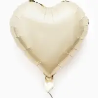 Воздушные шары фольгированные 17" "Сердце" цвет молочный сатин, набор 5 штук