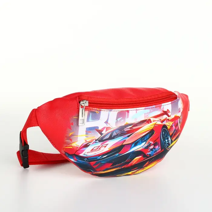Сумка поясная детская на молнии, красная