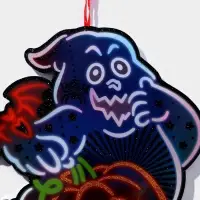 Декоративная светящаяся подвеска - украшение &laquo;Привидение и тыква&raquo;, 30.5&times;29.5 см