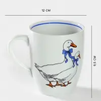 Кружка Добрушский завод &laquo;Гуси&raquo;, 300 мл, фарфор, белая