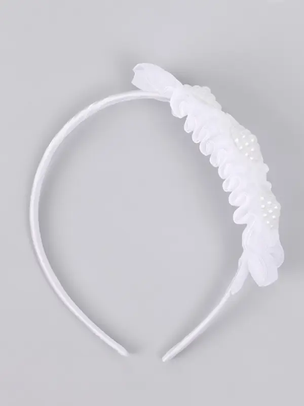 Ободок для волос белый, цветы, 10 см, Коты аристократы