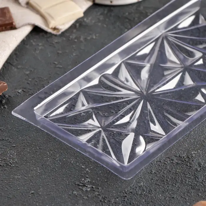 Форма для шоколада &laquo;Цветы&raquo;, пластик, 20.5&times;10.5&times;1.5 см, прозрачная