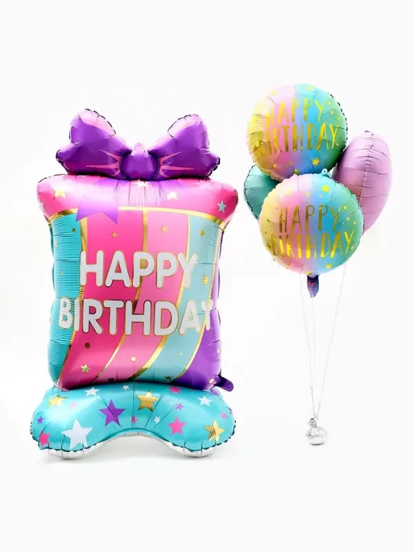 Воздушные шары фольгированны "Happy birthday", набор 5 штук