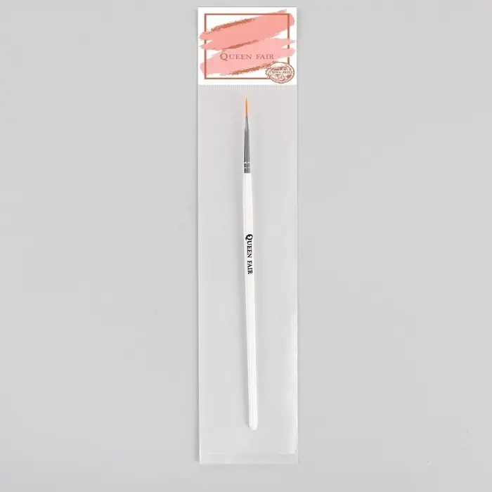 Кисть для дизайна ногтей, тонкая, 8 см, d=2×10 мм, белая Кисть для дизайна ногтей, тонкая, 8 см, d=2×10 мм, белая