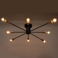 Люстра 2233/8BK E27 40Вт черно-золотой 108х108х20 см BayerLux