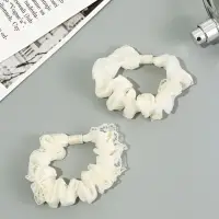 Резинка для волос "Каприс" (набор 2 шт) 7 см, молочный Резинка для волос "Каприс" (набор 2 шт) 7 см, молочный