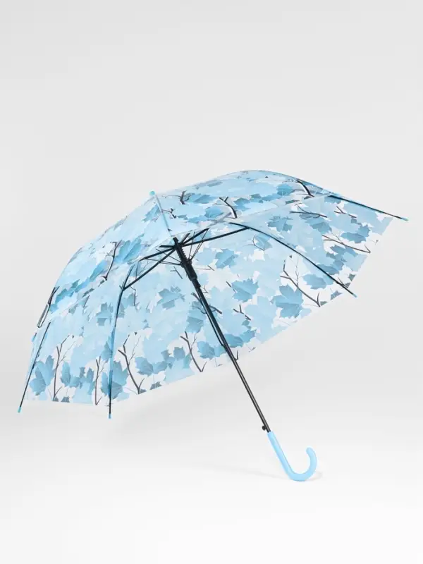 Зонт - трость полуавтоматический &laquo;Листопад&raquo;, 8 спиц, R=45/55 см, d=90 см, МИКС