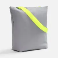 Шопер B5, серый с широкими желтыми ручками