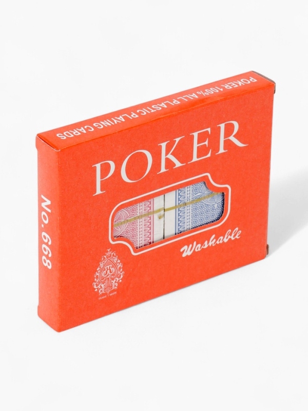 Карты игральные пластиковые 54 шт Карты игральные пластиковые 54 шт "Покер", 19 мкм, карта 5.5 х 8.5 см, набор 2 колоды