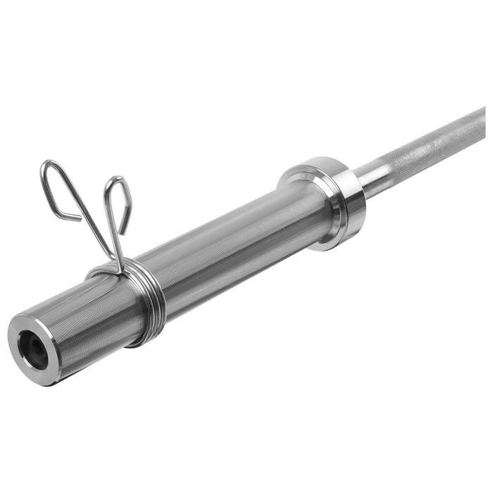 Гриф прямой с замками ONLYTOP, вес 11 кг, 180 см, d=50 мм, до 150 кг Гриф прямой с замками ONLYTOP, вес 11 кг, 180 см, d=50 мм, до 150 кг