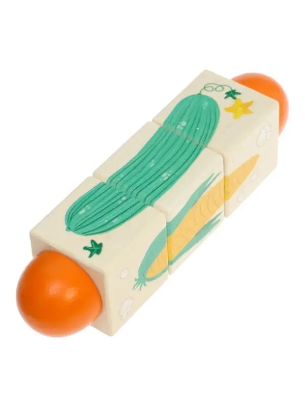 Кубики деревянные на оси &laquo;Овощи&raquo;, 3 кубика