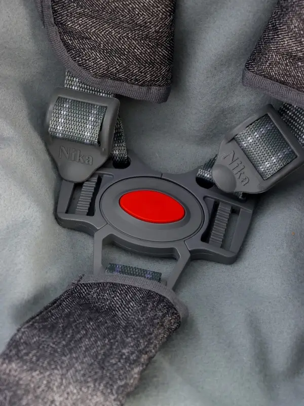 Санки - коляска Nika Kids &laquo;Наши детки 6&raquo;, чехол для ног, муфта, сумка, принт с ламой, серый