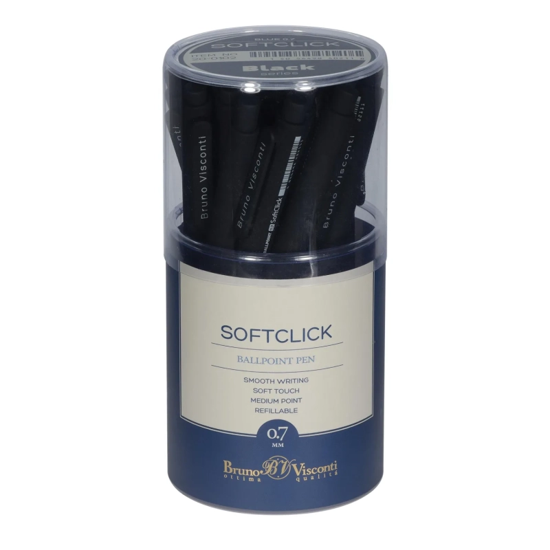 Ручка шариковая автомат. SoftClick.Black 0.7мм синяя 20-0102