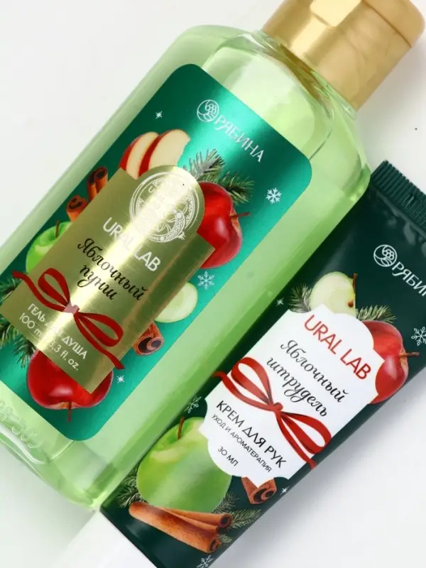 URAL LAB Арома Саунд Набор гель для душа, крем для рук и пилка для ногтей, яблоко URAL LAB Арома Саунд Набор гель для душа, крем для рук и пилка для ногтей, яблоко