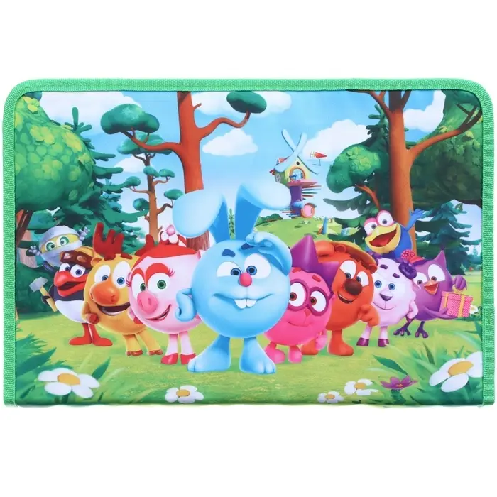 Папка для труда А4 с пеналом, на молнии, текстиль, &laquo;Смешарики&raquo;