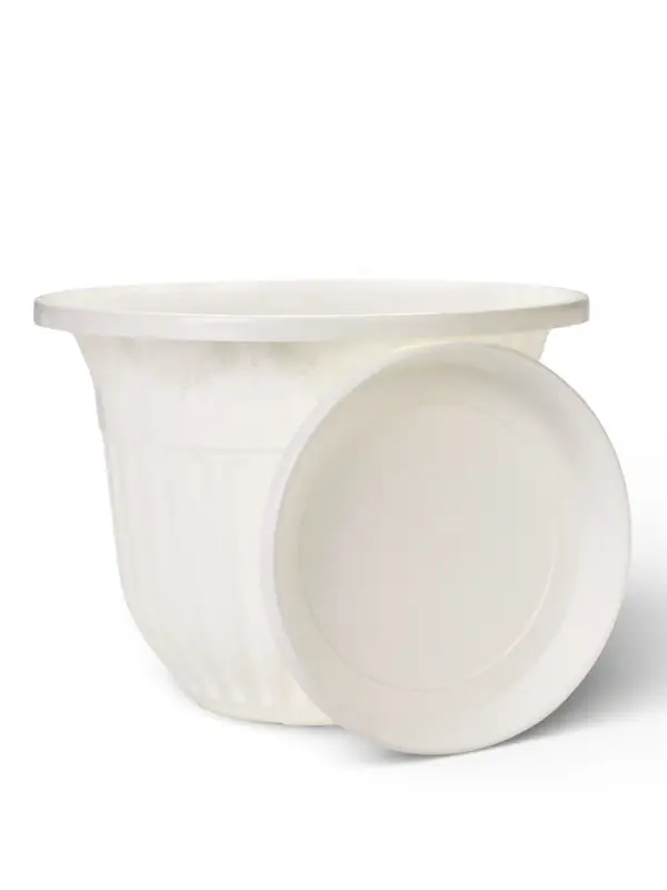 Горшок для цветов с поддоном &laquo;Лозанна&raquo;, 17 л, d=41 см, пластиковый, белый