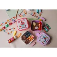 Ланч - бокс в школу IDEA &laquo;Капкейки&raquo;, 800 мл, 12.5&times;13&times;8.5 см, 2 отделения, пластик, бело-розовый