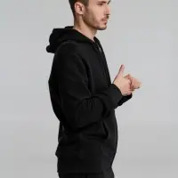 Толстовка на молнии с капюшоном унисекс King, черная, размер XS