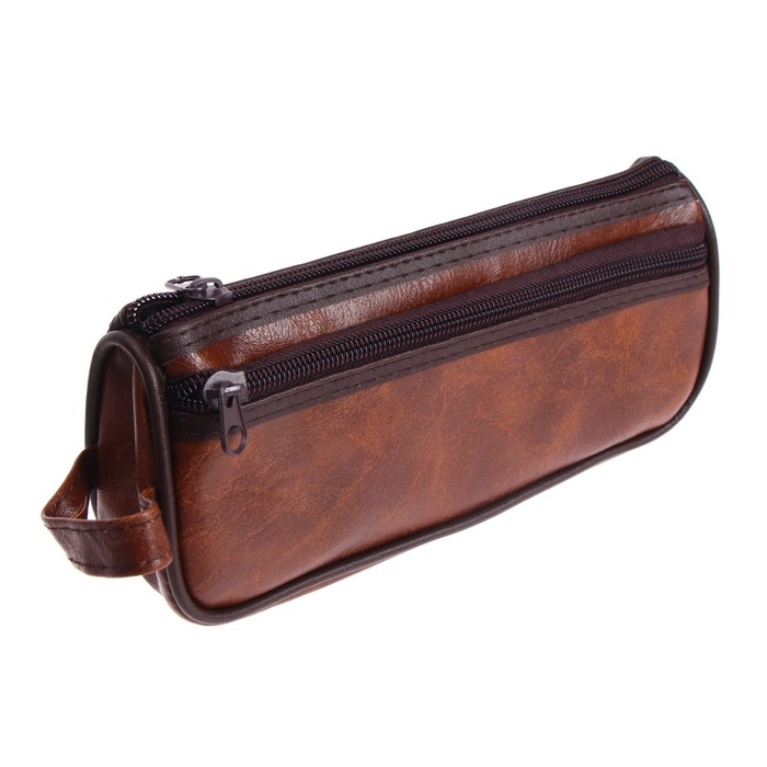 Пенал школьный на молнии, кожзам, 2 отделения, МИКС Пенал школьный на молнии, кожзам, 2 отделения, МИКС