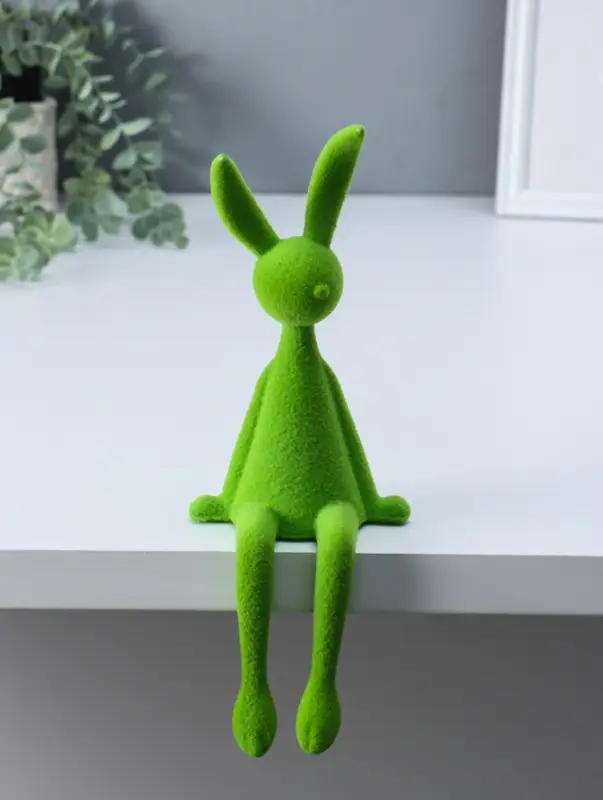 Сувенир пластик на полку "Зайчик" зелёный 9х10х28 см