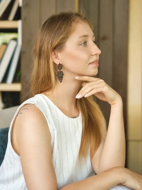 Серьги металл &laquo;Люстры&raquo;, чёрные