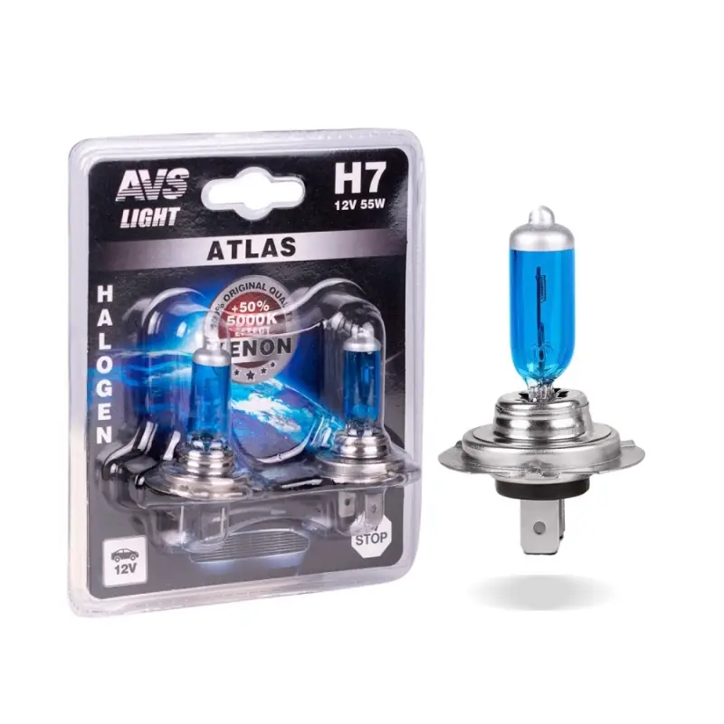 Галогенная лампа AVS ATLAS/5000К/ H7.12V.55W.блистер 2шт.