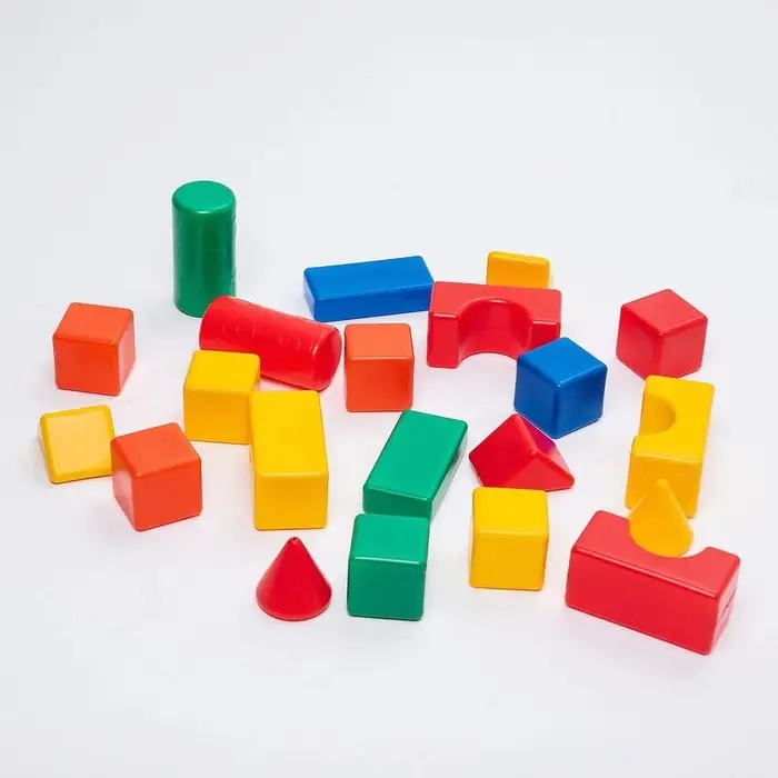 Кубики детские, пластиковые, цветные, 21 штука, 6&times;6 см