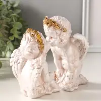 Фигура полистоун "Ангелочки целуются" 16х17х10 см