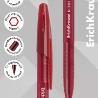 Ручка шариковая ErichKrause R-301 Stick Original, узел 1мм, красная