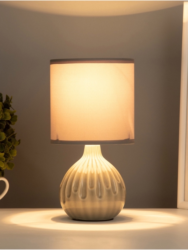 Лампа настольная Лампа настольная "Капли" 40Вт Е14 серый 12х12х24см