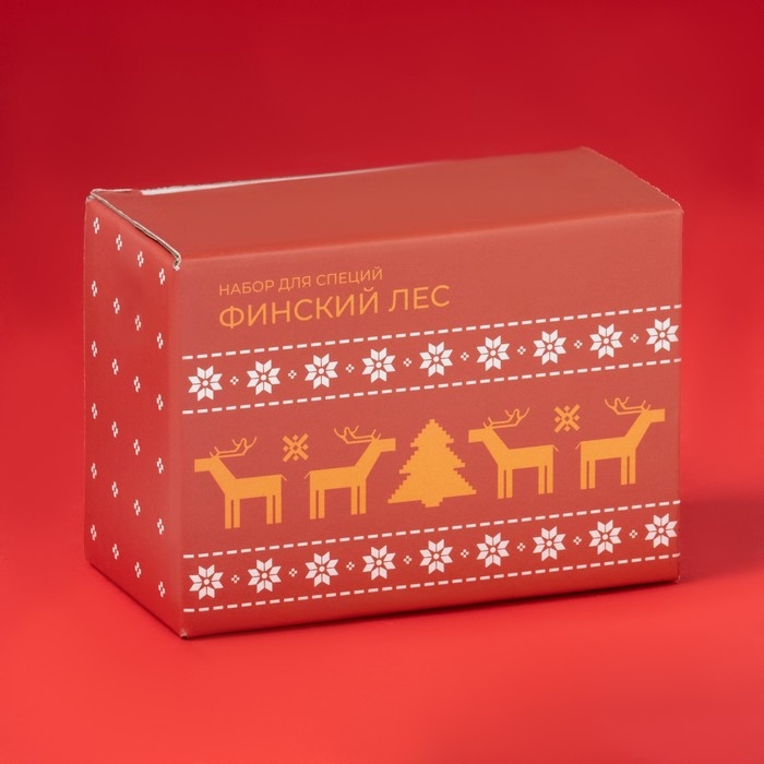 Новогодний набор для специй Доляна «Финский лес», 2 предмета: солонка 50 мл, перечница 50 мл, керамика, цвет белый Новогодний набор для специй Доляна «Финский лес», 2 предмета: солонка 50 мл, перечница 50 мл, керамика, цвет белый