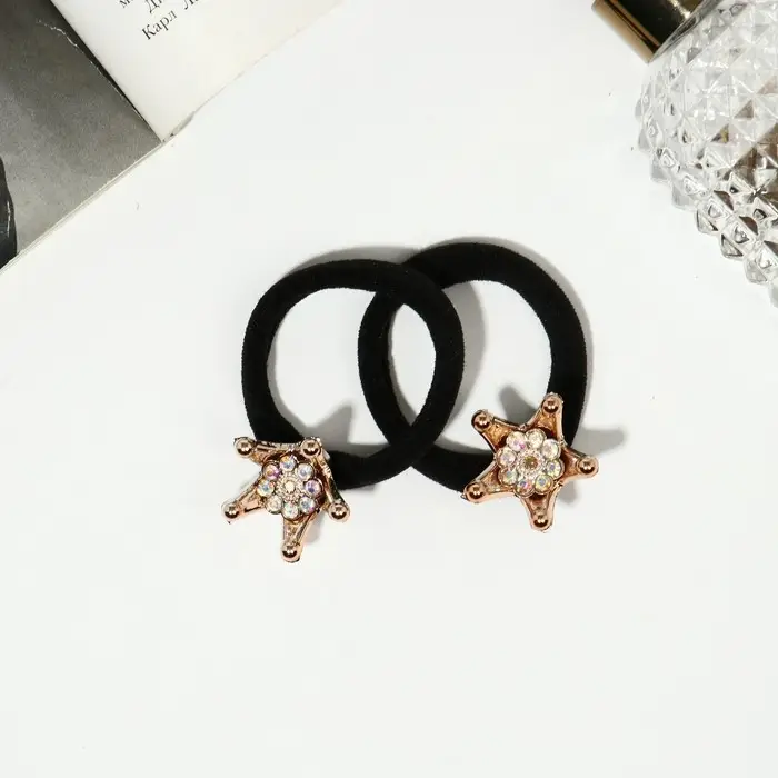 Резинки для волос «Венера», набор 2 шт., стразы корона Резинки для волос «Венера», набор 2 шт., стразы корона