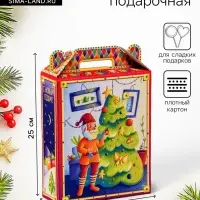 Подарочная новогодняя коробка «Гномы» 16.8×7×25 см Подарочная новогодняя коробка «Гномы» 16.8×7×25 см
