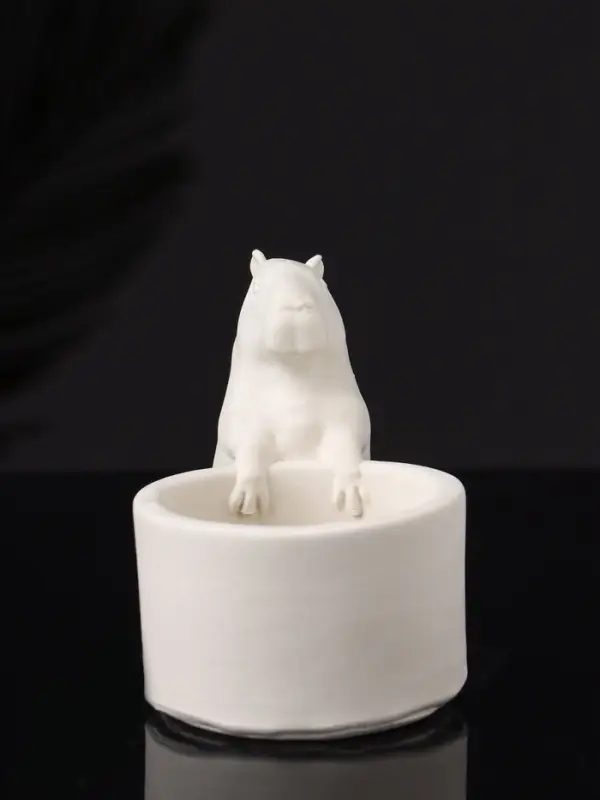 Подсвечник  Подсвечник "Капибара" 6х9 см, натуральный, гипс