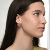 Серьги пластик &laquo;Леденец&raquo;, d=2 см, с разводами белыми, коричневые