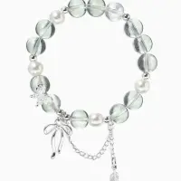 Браслет с подвесками &laquo;Сахарный. Перо и бант&raquo;, d=6 см, шар №10/8, серый в серебре